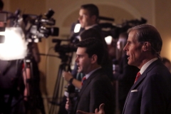 Television reporters from throughout the state broadcast from the campaign night headquarters for Gov. Scott Walker and U.S. Senate candidate Leah Vukmir at the Ingleside Hotel in Pewaukee on Nov. 6.