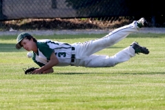 Wauwatosa West's Noah Katula looses a Sussex Hamilton fly ball to center at Sussex Hamilton on June 15.